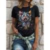 New Summer Dog Print T-shirt, Cute Animal Dog Pattern, Fashionable and Fun Short-sleeved Retro Top Women Clothing Personality