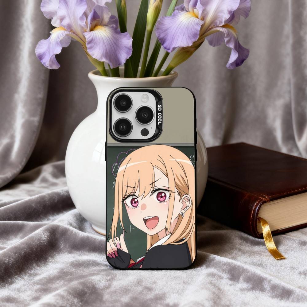 M-Marin K-Kitagawa My Dress Up D-Darling Phone Case For iPhone17,16,15,14,13,12,11 Plus,Pro Max Black Candy Silver Phone Case