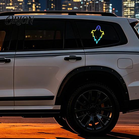 Decorative Lights for SUVs Solar Ghost Car LED Light, USB Wireless Animated Warning Windshield And Auto Atmosphere Lamps Rear Window, 6 Modes Suction