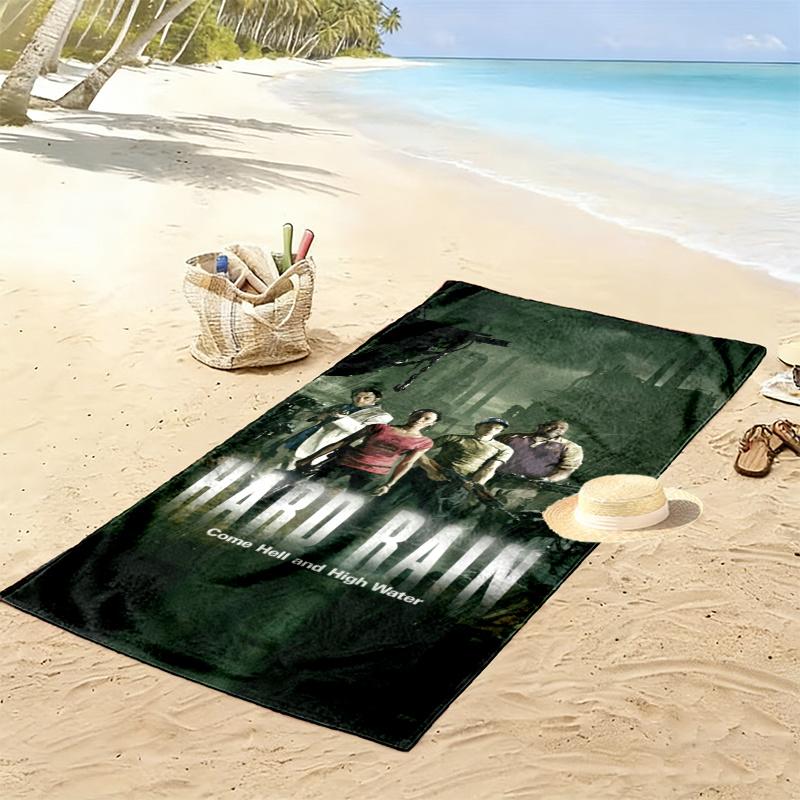Left Dead Print Beach Towel Large Soft Quick Dry Towel For Beach Camping Swimming