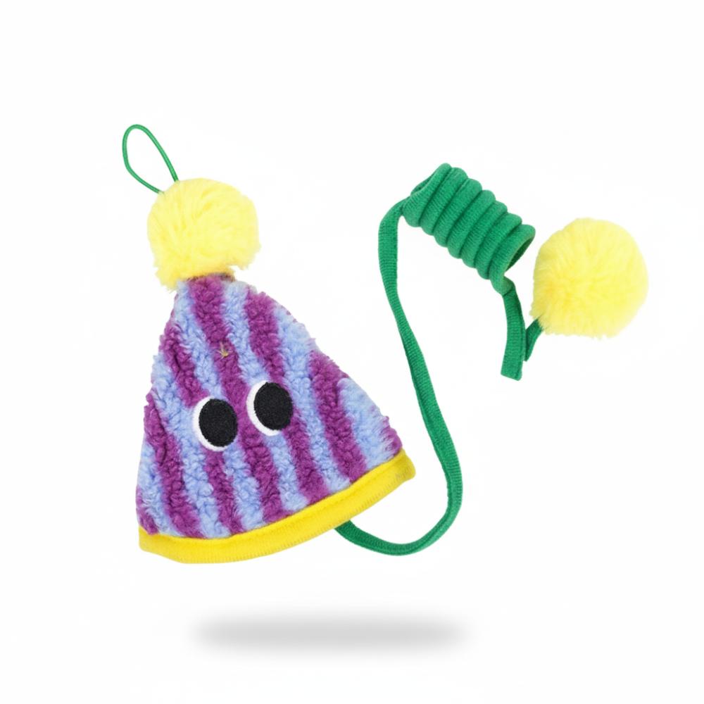 

Elastic Rope Ceiling Cat Toy Stretchable Bite Resistant Spring Parachute Cat Toy with Ball Fluffy Plush Cat Door Toy жёлтый