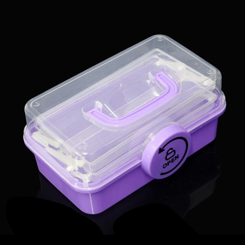 

1 шт. Детская коробка для хранения аксессуаров для волос с тремя слоями и складная ручная коробка для хранения аксессуаров для рабочего стола, коробка для нейл-арта