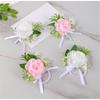 Simulated Rose Wrist Corsage Artificial Rose Wedding Boutonniere for Groom Bridesmaid Wedding Bridal Showers Proms