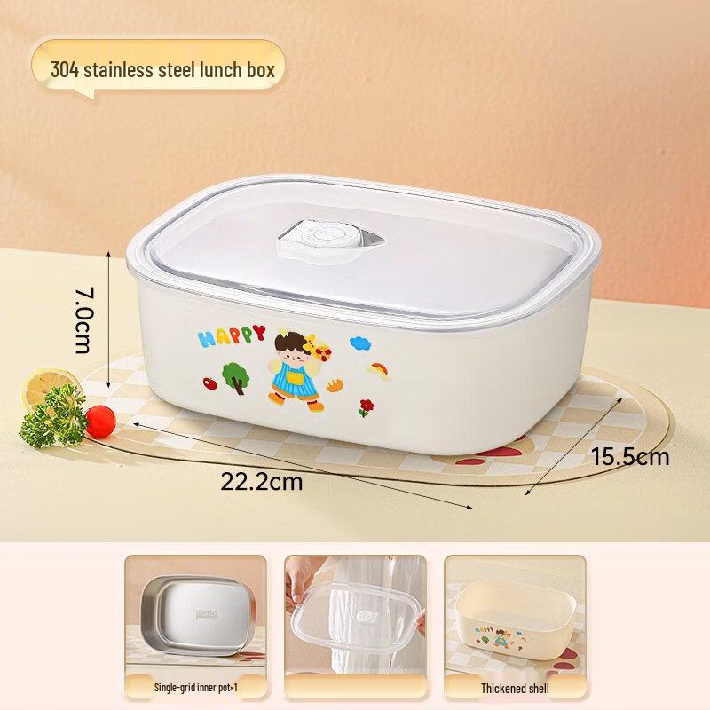 ZISIZ Divided Bento Lunch Box with Insulated Bag and Cutlery