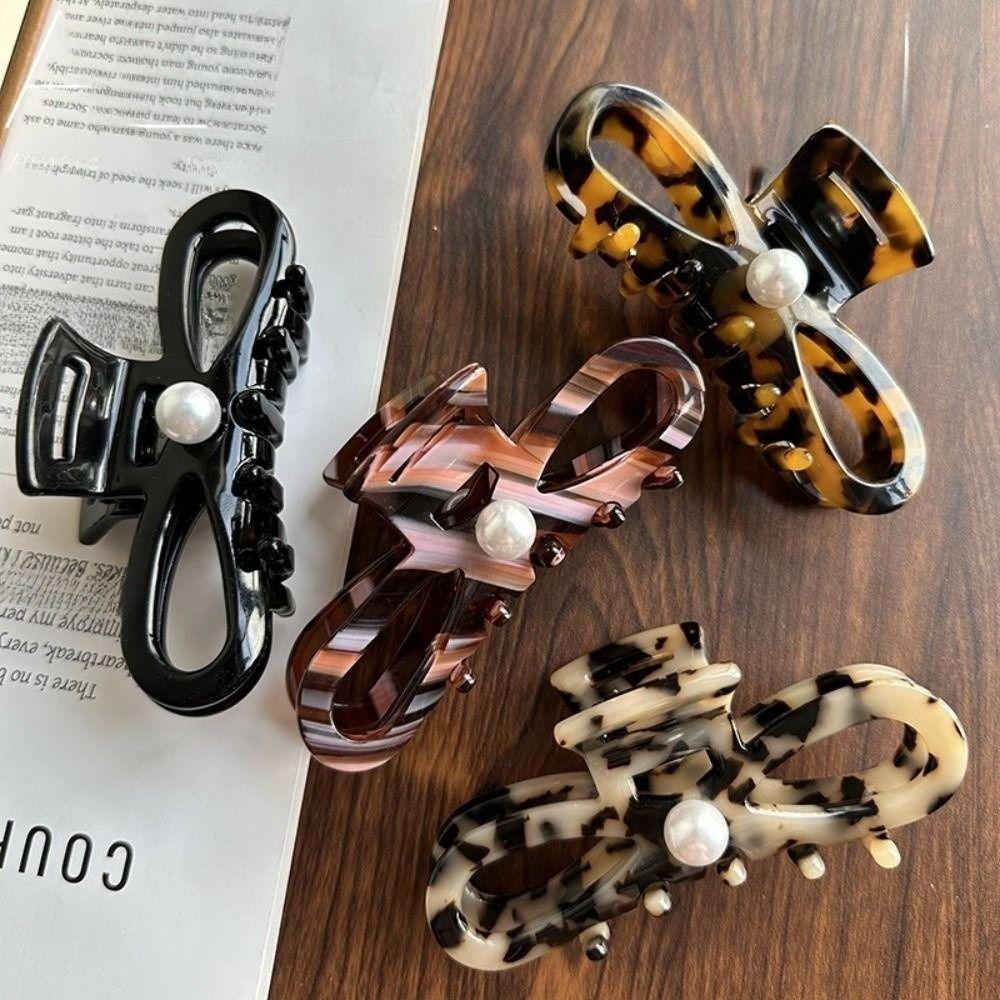 Hair Ornament Women Hair Claws Pearl Lady Shark Clip Ponytail Hair Clips  for Girls Headwear
