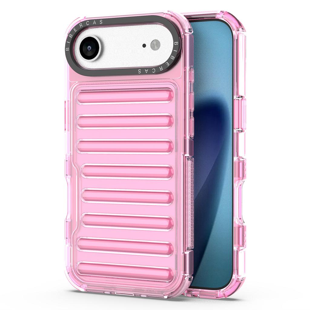 For iPhone 17 Air Case Stripe Design Anti-Slip Detachable TPU+PC Phone Cover
