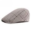 British Style Plaid Beret Hat for Men Women Retro Flat Cap Spring Autumn Newsboy Cap Fashion Duckbill Hat Unisex Cabbie Cap