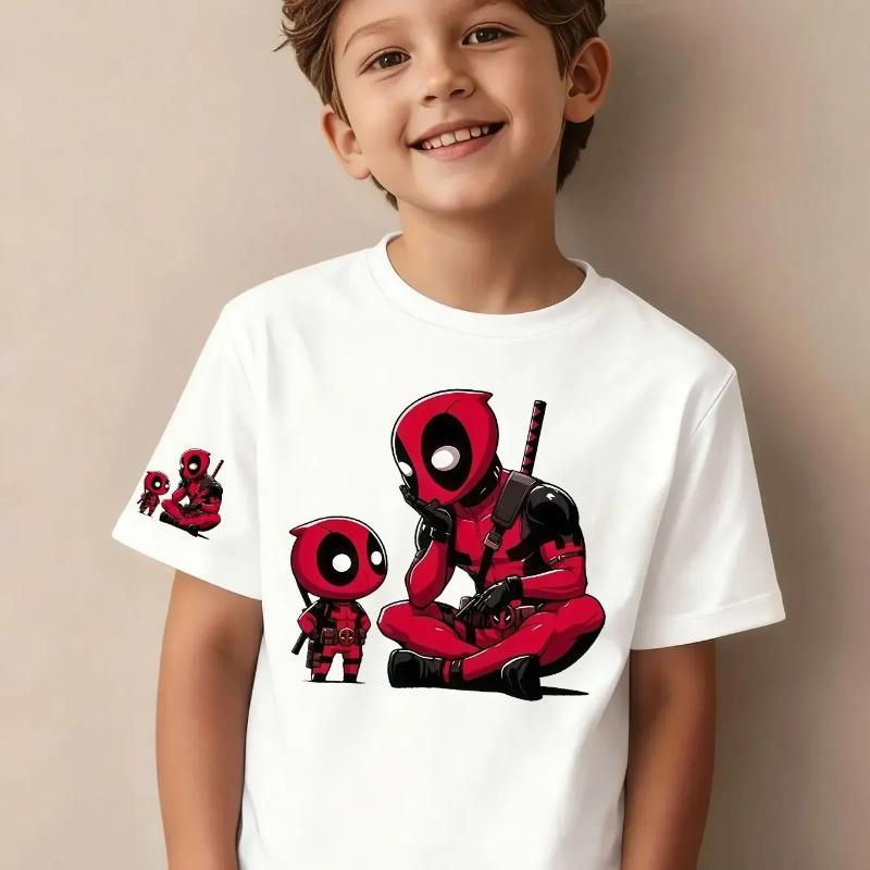 2026 Summer Children's Short-Sleeved Cute Cartoon Cat Print Baby Soft Cotton Multi-Purpose Loose-Fitting Breathable T-Shirt