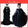 Captivating Maleficent Sorceress Evil Queen Girls Fancy Dress Halloween Costume With Horned Headwear