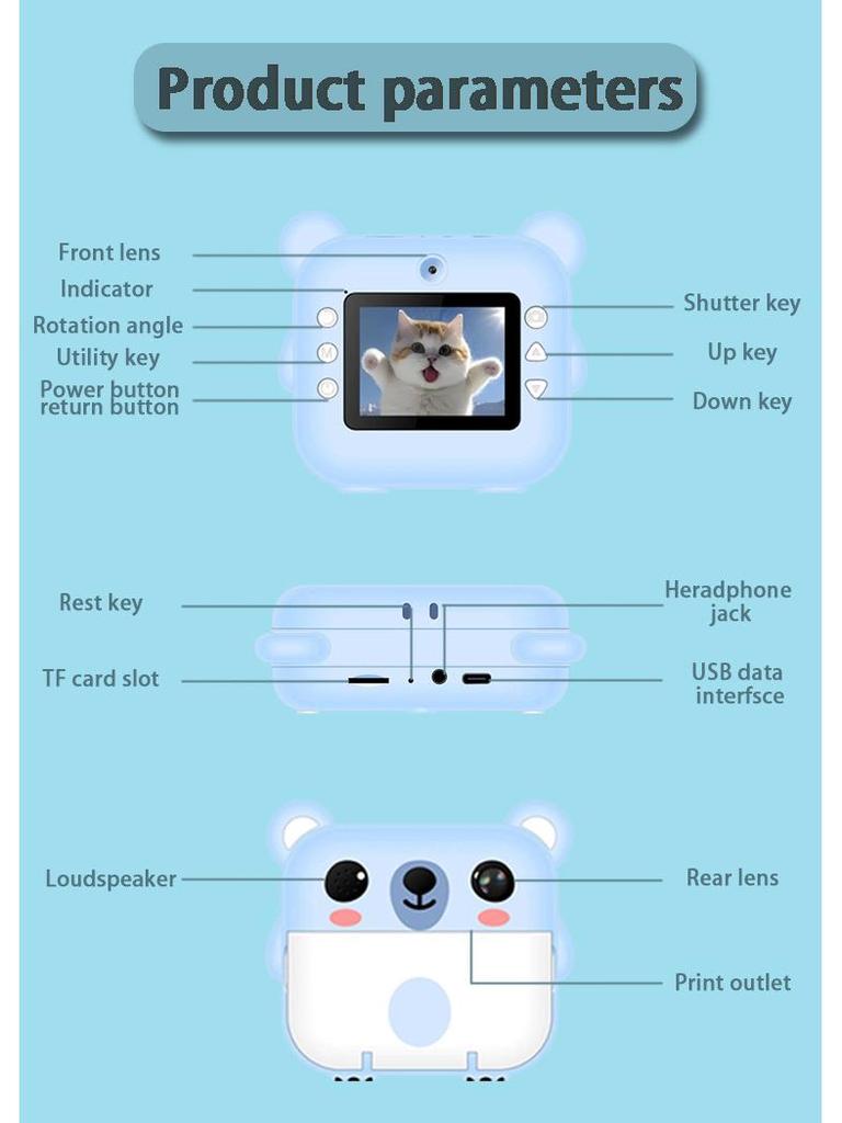 Dual-Lens HD Instant Print Camera for Students