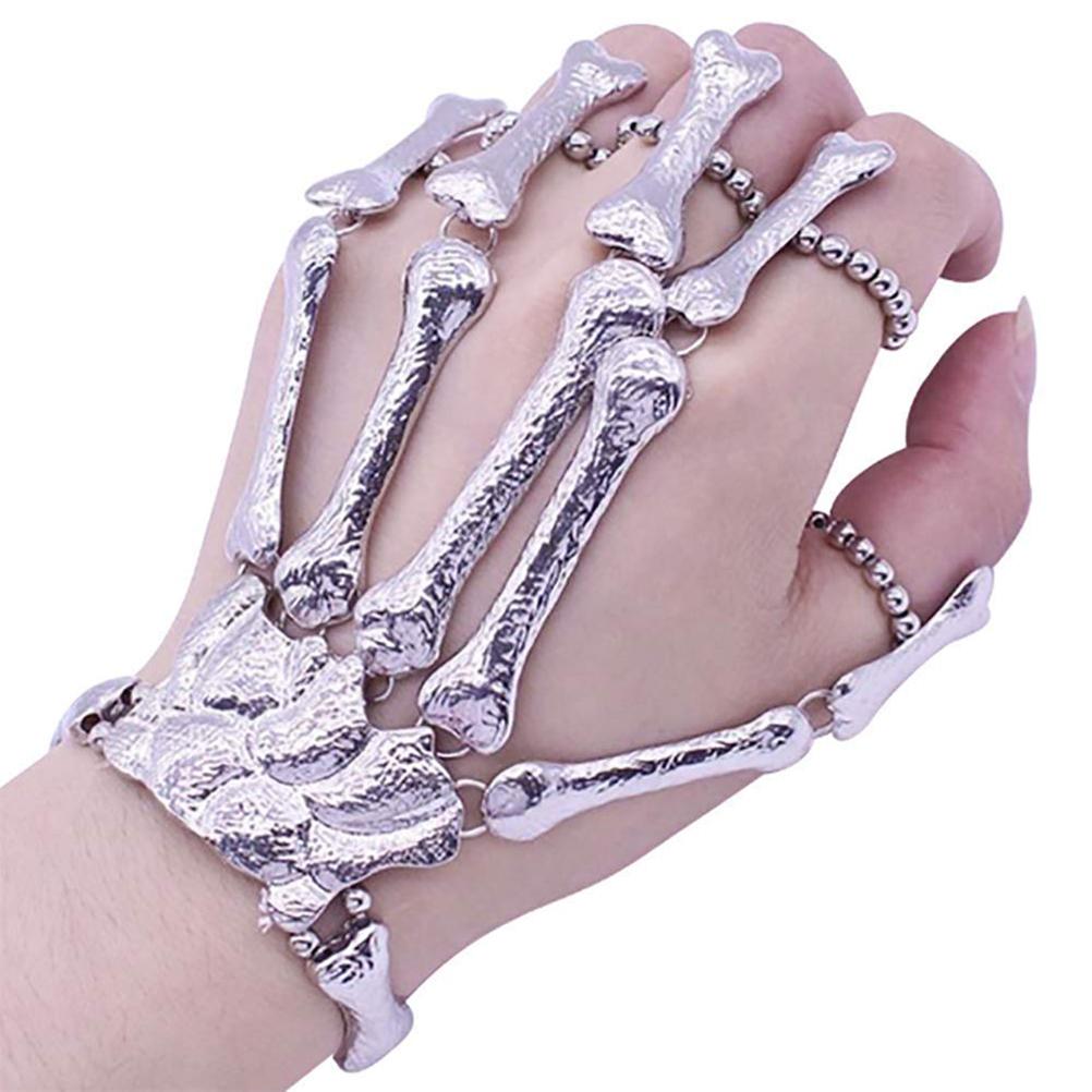 Gotické Punkové Kostlivé Náramky na Prsty Unisex Kostlivé Kosti Ruky Náramky Náramky Halloween Cosplay