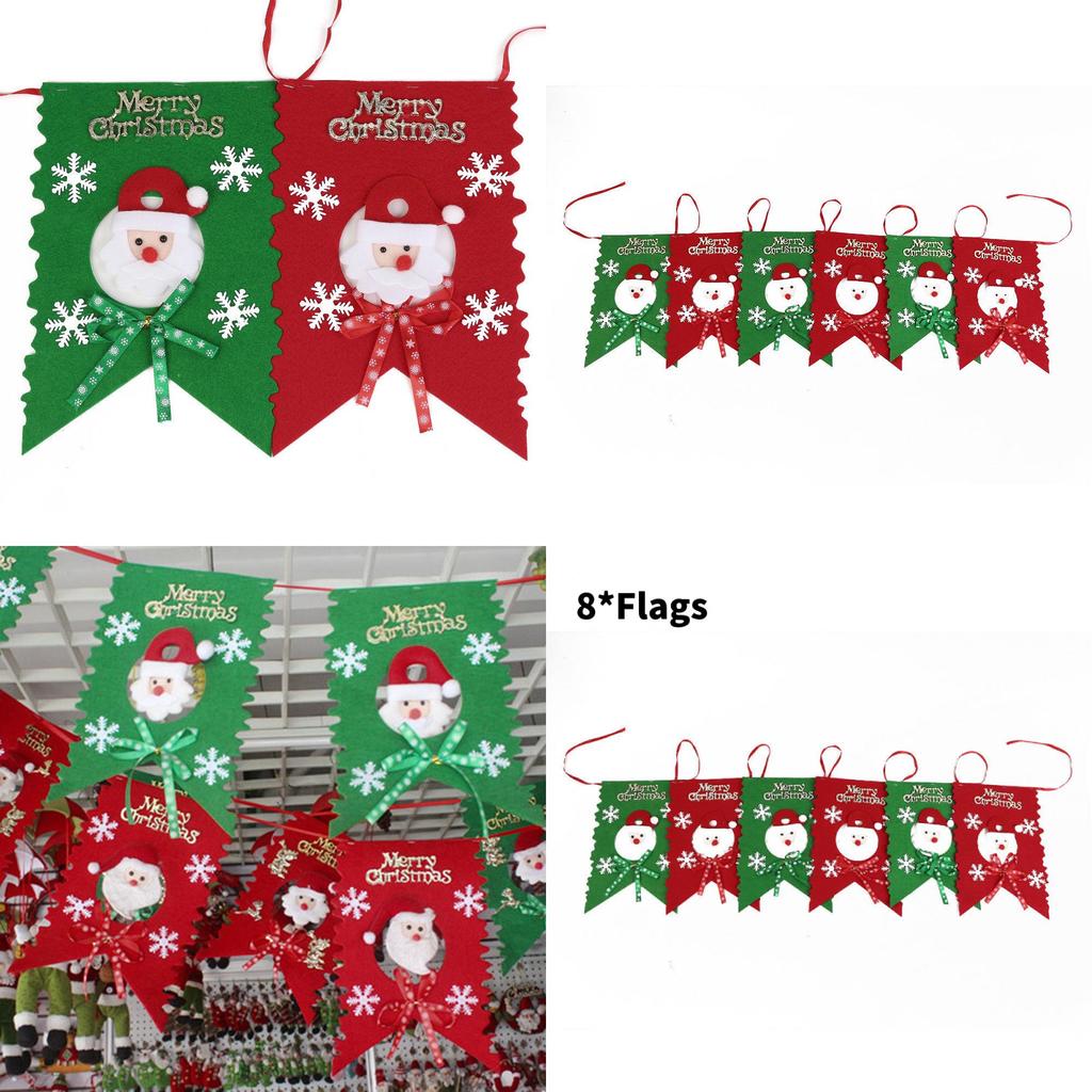 Weihnachtsfeier Weihnachtsmann Muster Banner Set mit Vliesstoff für festliche Wanddekoration