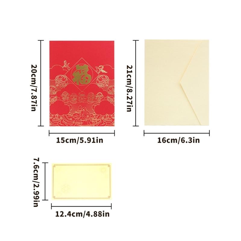 Paper Carving Chinese New Year Greeting Card For Family Friend New Year Presents and Chinese Spring Festival Celebration