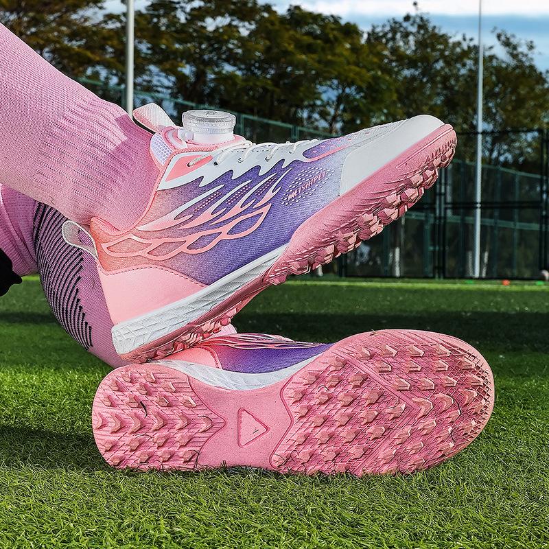 New Kids Swivel Buckle Soccer Boots Boys Girls TF Broken Nails Training Competition Sneakers for Primary and Secondary School Students