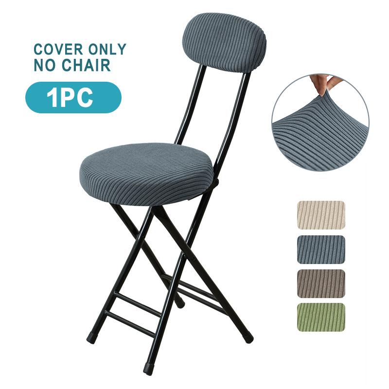 

1/2sets Folding Chair Cover Jacquard Elastic Home Back Chair Covers Round Stool Slipcover Computer Chair Covers for Dining Room 1pc