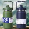 4000ml Tumbler Cup For Coffee Keep Cold Stainless Water Bottle With Straw Space Kettle American-Style Portable Outdoor Sports