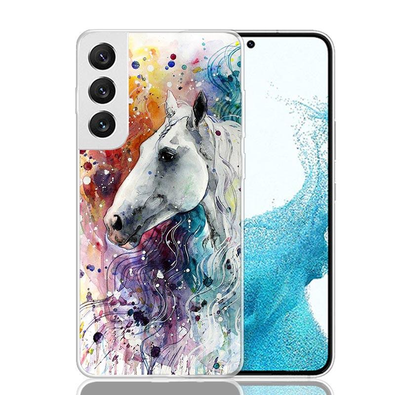Animal Oil Painting Horse Phone Case For Samsung Galaxy S26 S25 Edge S24 S23 FE S22 Ultra S21 Plus S20 + Fundas Cover Coque Gala