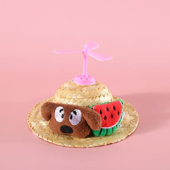 Cute Cartoon Dog Hat with Plush Toy Decoration And Removable Dragonfly for Comfortable And Stylish Pet Photography Props