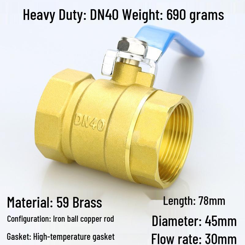 4-Point DN15 & 6-Point DN20 All-Copper Ball Valve, High-Temp Resistant, 1-Inch & 2-Inch, for Tap Water.