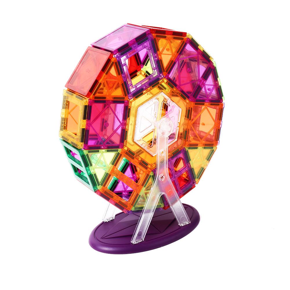 2025 Stained Glass Magnetic Tile Track & Ball Slide Building Set for Kids