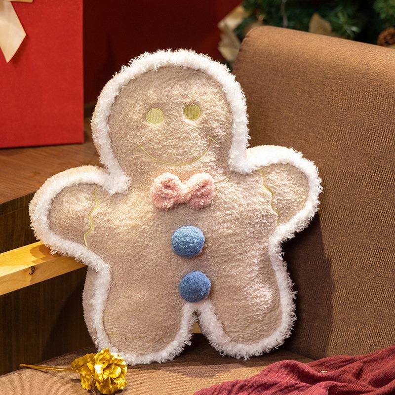 Gingerbread Man Plush Pillow Toy Sofa Room Decor Cartoon Cute Cookie Man Stuffed Cushion Doll Christmas Gifts For Kids