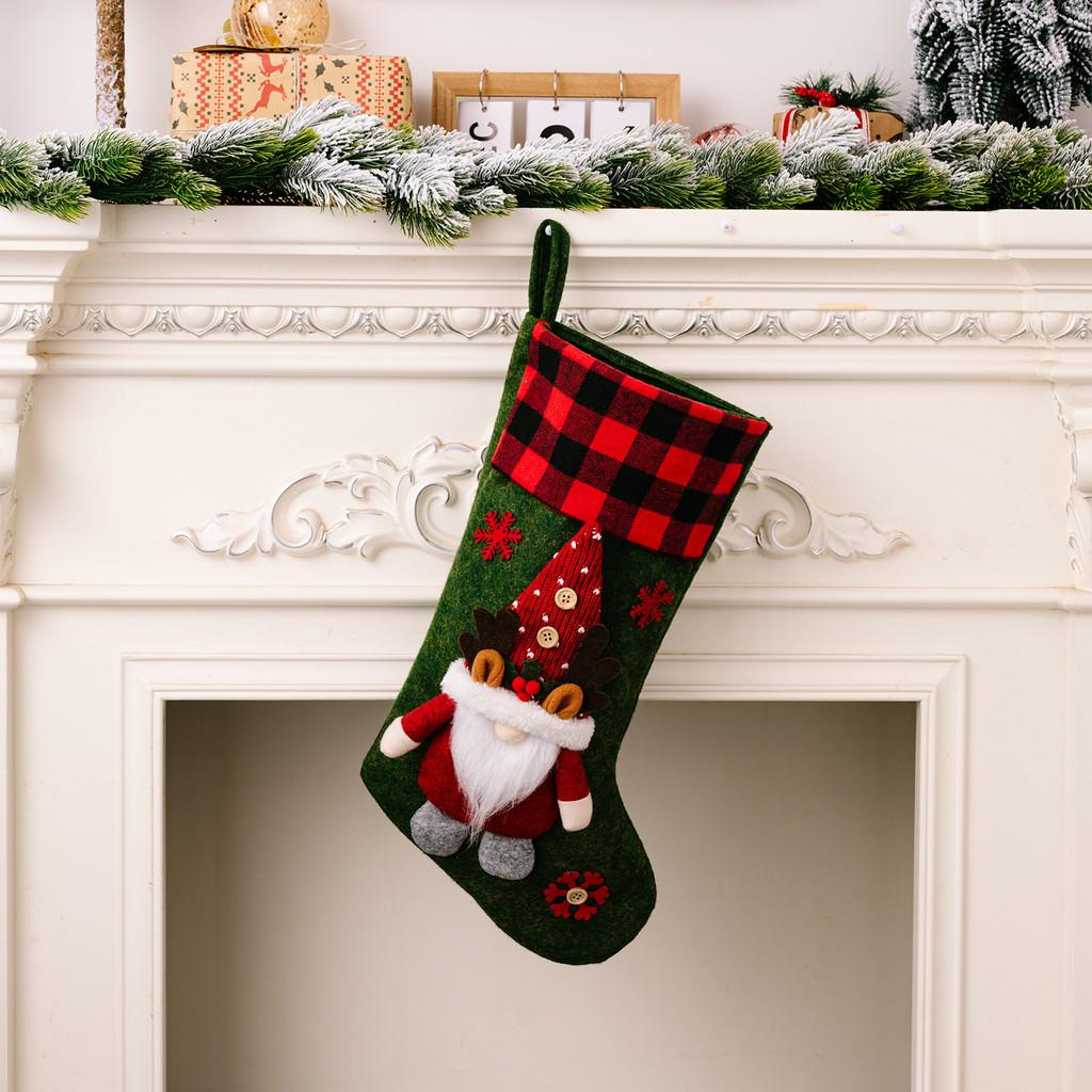 

Christmas Vibrant Stockings With Antler Accents And Cozy Fabric For Holiday Decor Green Christmas Sock