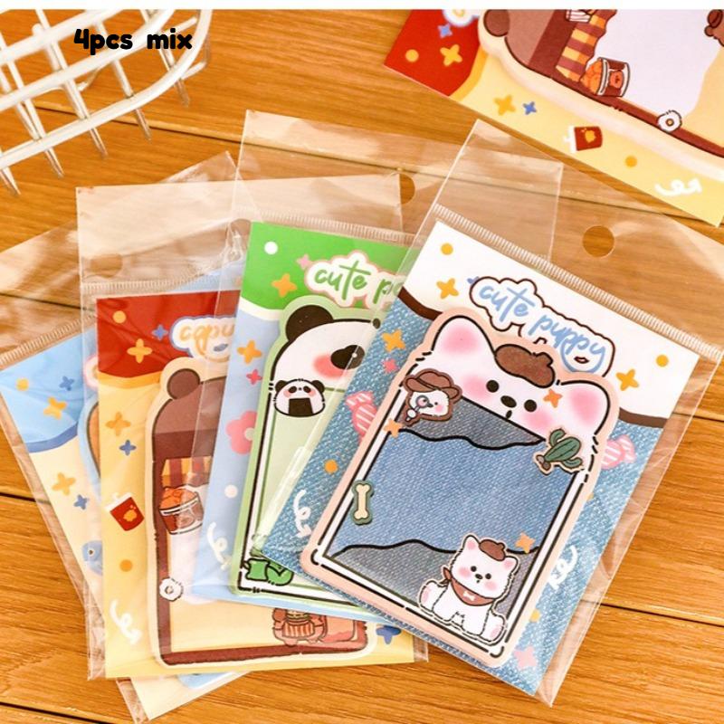 Cute Animal Sticky Notes for Students with Good Looking and Cartoon Messages Lovely Memo Pad Kawai Stationery and Small Prizes