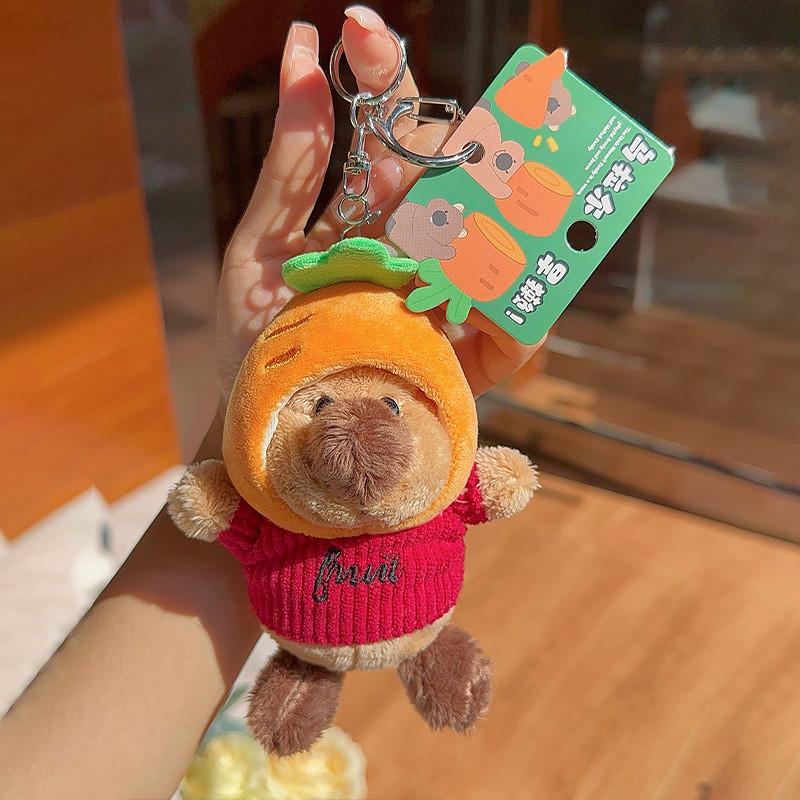 Carrot Marmota Hat Clothes Cute Plush Keychain Pendant Gift And Bag Accessory