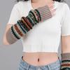 Bohemian Style Knitted Fingerless Sleeves Thickened Warmer Long Cuff Y2K Star Arm Cover  Winter