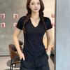 Plus size L to 6XL Modal V-Neck T-shirt Short sleeved Tees Women Ultra-thin Layering Top solid color base layer tops