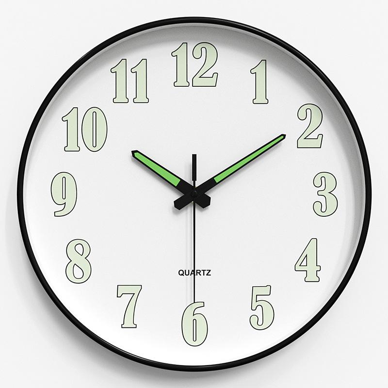 Luminous Wall Clock Silent Clock Home Living Room Clock Wall Hanging Simple Quartz Clock Cloc 25CM