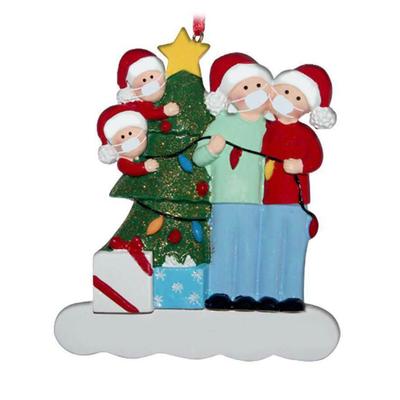 Family Christmas Hanging Ornament Snowman Embellishment DIY Personalized Xmas Tree Pendant Home Decoration 3 People