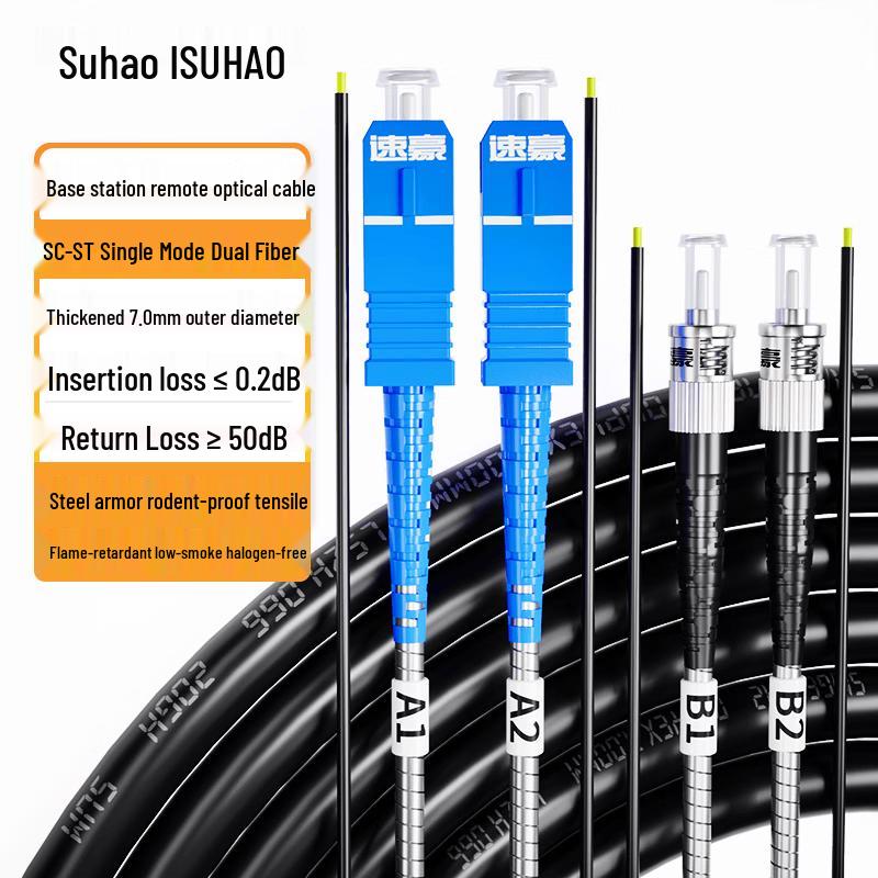 

Suhao Outdoor Armored Single-Mode Dual-Core Fiber Optic Patch Cable