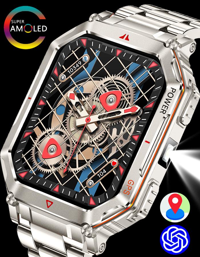2025 Neue GPS Smartwatch Herren Eingebauter ChatGPT KI-Assistent Kompass Höhenmesser Barometer Outdoor 3ATM Wasserdicht Sport Smartwatches