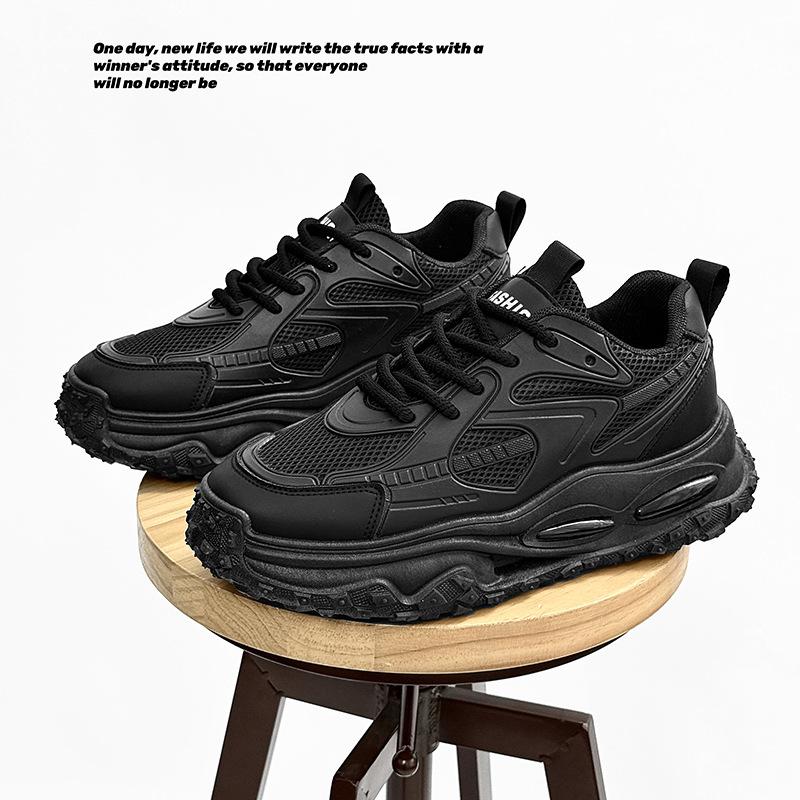 New spring dad shoes casual running sneakers breathable, light and thick soles increase height
