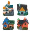 Set of 4 Miniature for Railway Diorama Moss DIY Exterior Multicolored Resin Houses, Western-style Mansions, Dioramas, Models, Making, Terrariums,