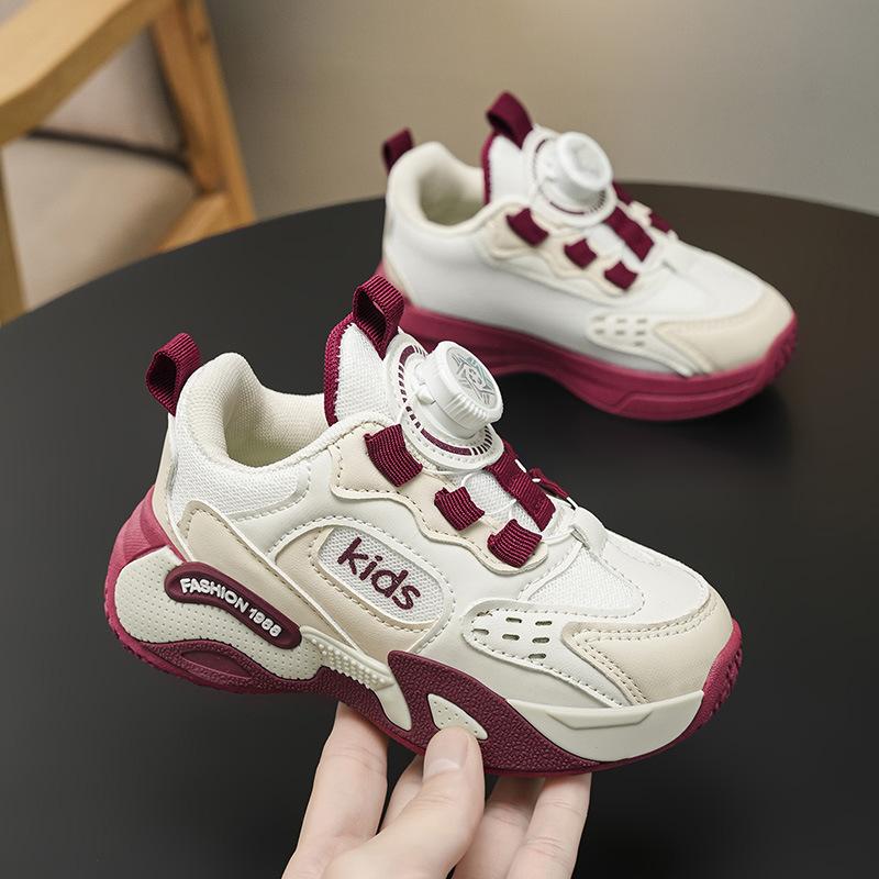 

Обувь для мальчиков Детская спортивная баскетбольная обувь Мальчиковая подростковая обувь для бега Обувь для средних и пожилых детей Модная обувь с вращающейся пряжкой Сетчатая обувь Дышащая 37 бордовый