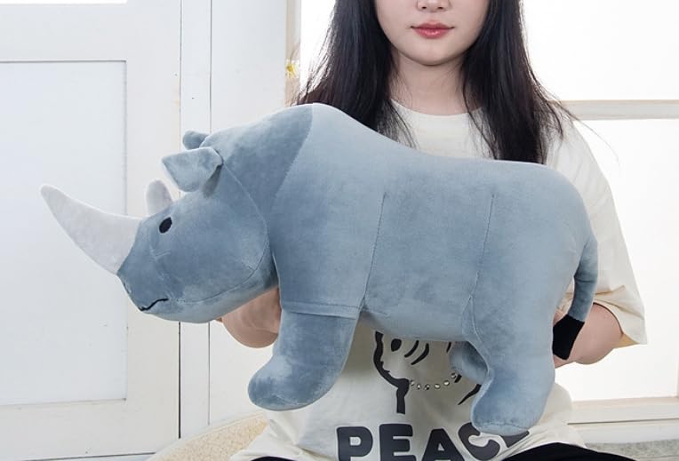Cute Rhino Cushion, Body Pillow, Plush Toy, Gift, Animal, Zoo, Hippopotamus, Crocodile, Africa, Jungle, Safari Park [Parallel Import]