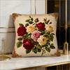 2D Printed Vintage Rose Flower Pillow Cover Retro Floral Bouquet Print Soft Throw Pillow Case For Shabby Chic Home Decor Gift