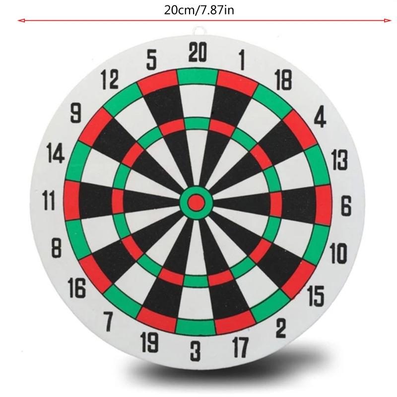 Dart Board Set with 2 Steel Tip Darts Double Side Staple-Free Dartboard Throwing Foam for Play Battle Game Party Supplie