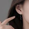 Fashion Long Hollow Heart-shaped Love Wave Earrings Earrings Japanese and Korean Version Student Temperament Earrings Accessories Women