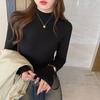 Fashion Casual Semi-turtleneck Knitted Sweater Women's Autumn and Winter Bottoming Shirt New Elegant Casual Simple Slim Fit Solid Long Sleeved Top