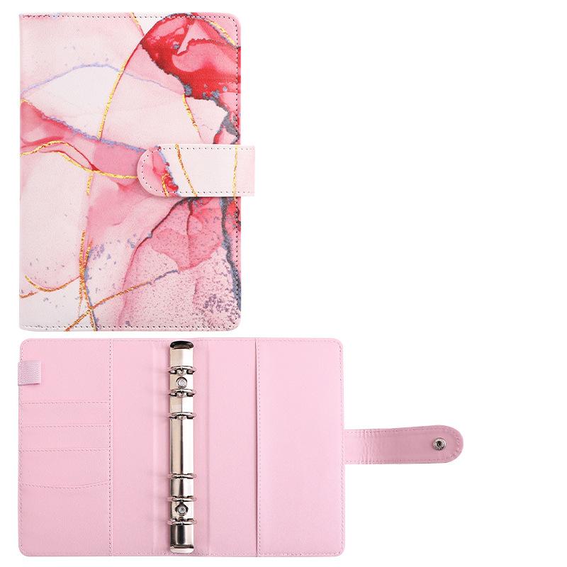 A6 Purple Marble with Calculator Money Budget Planner Binder Zipper EnvelopesCash Envelopes For Budgeting Money Organizer Binde