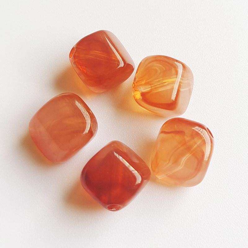 Acrylic High Gloss Double Color Small Rhombus Loose Beads for DIY Handmade Ornaments