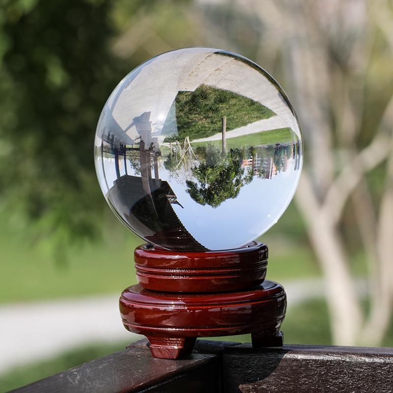 Transparent White Crystal Ball: Feng Shui & Photography Ornament for Living Room or Office (Base Not Included)