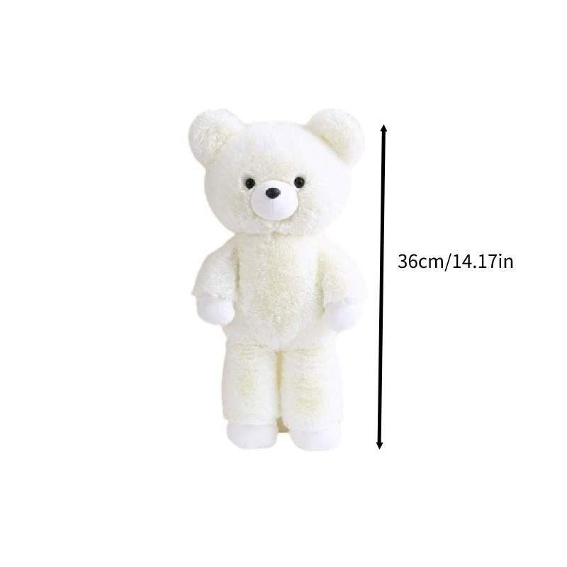 Soft And Cuddly Down Cotton Teddy Bear Plush Toy, Fox Fur Fabric, White And Brown, 46cm/36cm