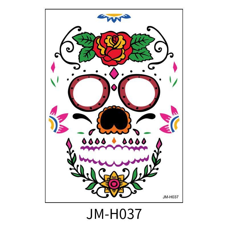 Cross Border Halloween Scene Tattoo Stickers Waterproof Sweat Day Of Dead Makeup Ball Funny Facial