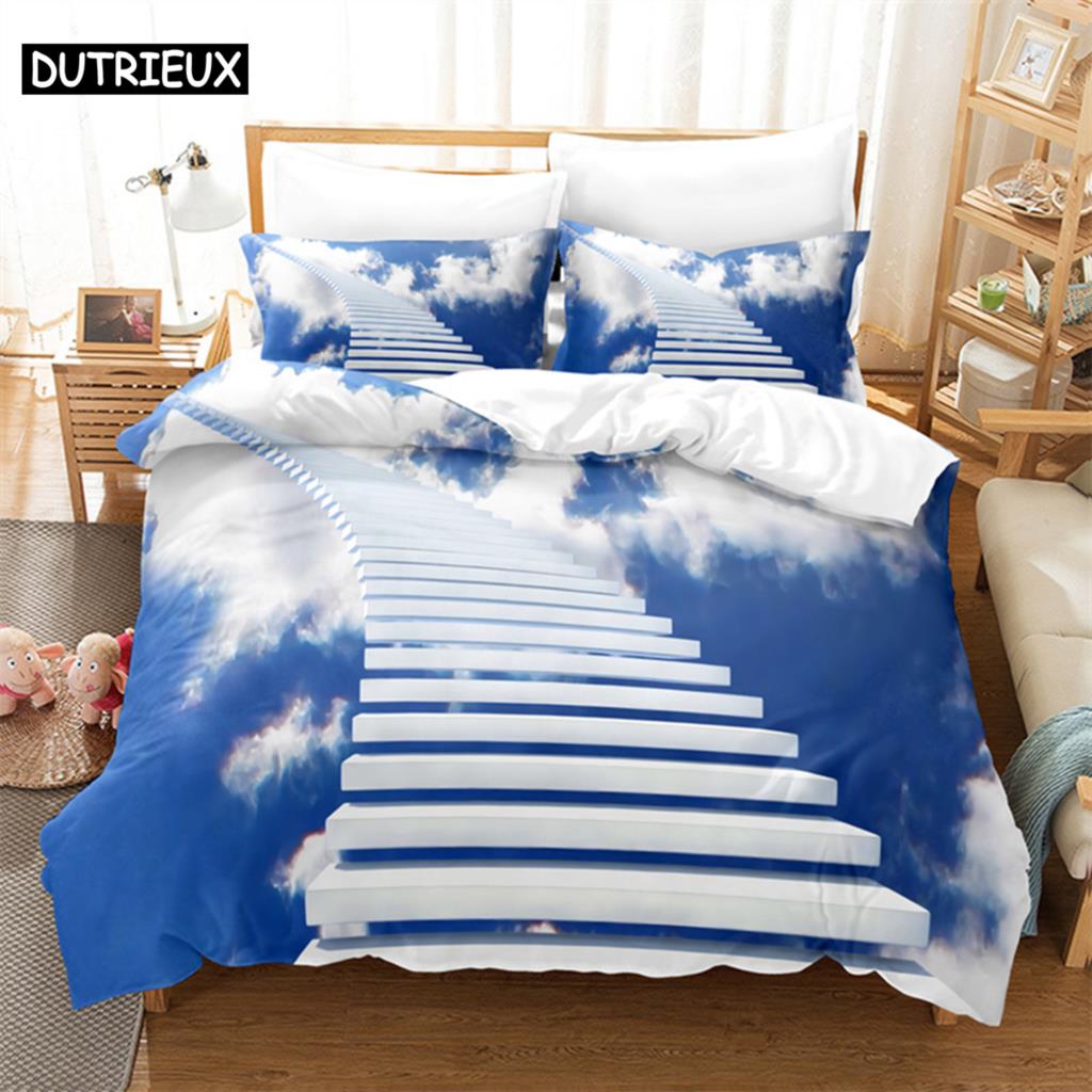 Sky Fantasy Queen Bedding Set Duvet Cover Set Kids Bedding Digital Printing Bed Linen King Size Duvet Cover Set Bedding Set
