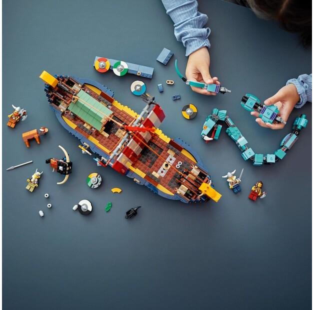 LEGO Creator 31132 Navă vikingă și șerpi din Midgard