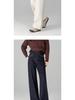 Women's Classic High-Waisted Denim Blue Wide-Leg Pants - Slim Fit, New Autumn Style, Figure-Flattering and Simple Design In White.